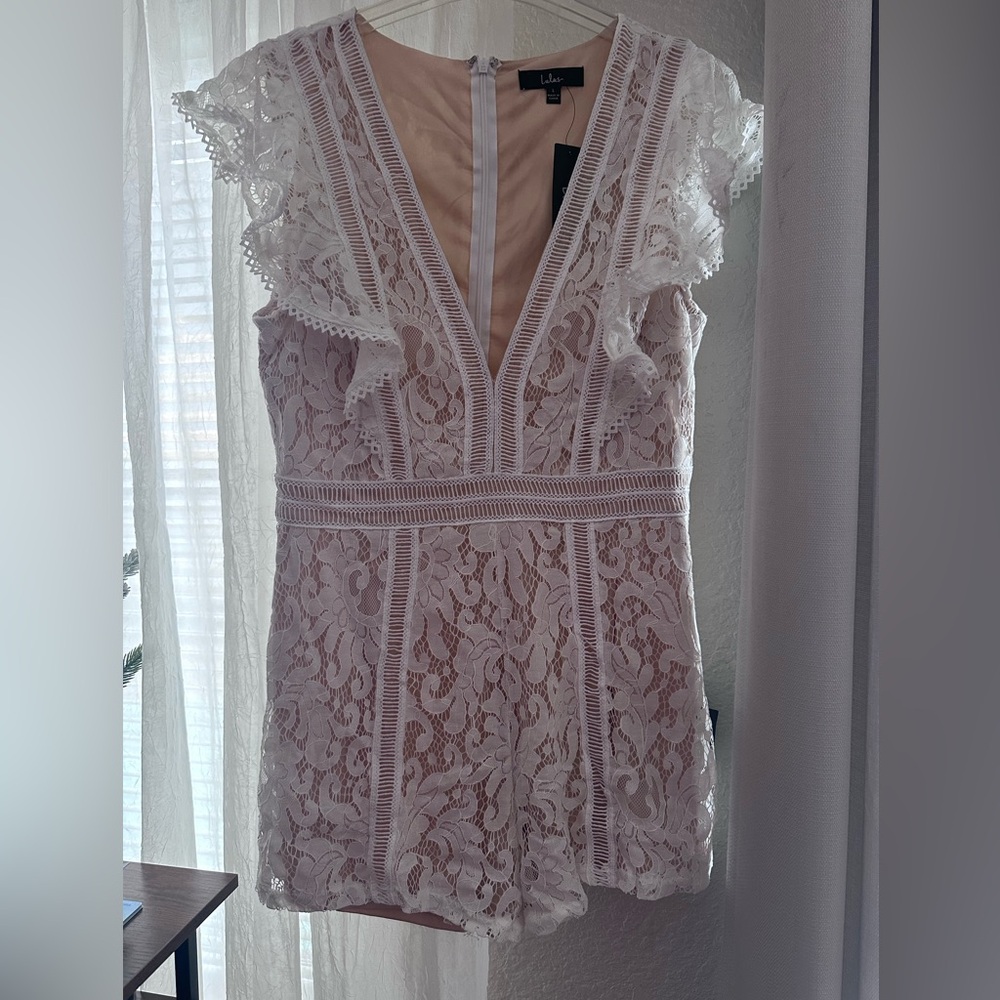 Lulu's White Lace Detail Dress